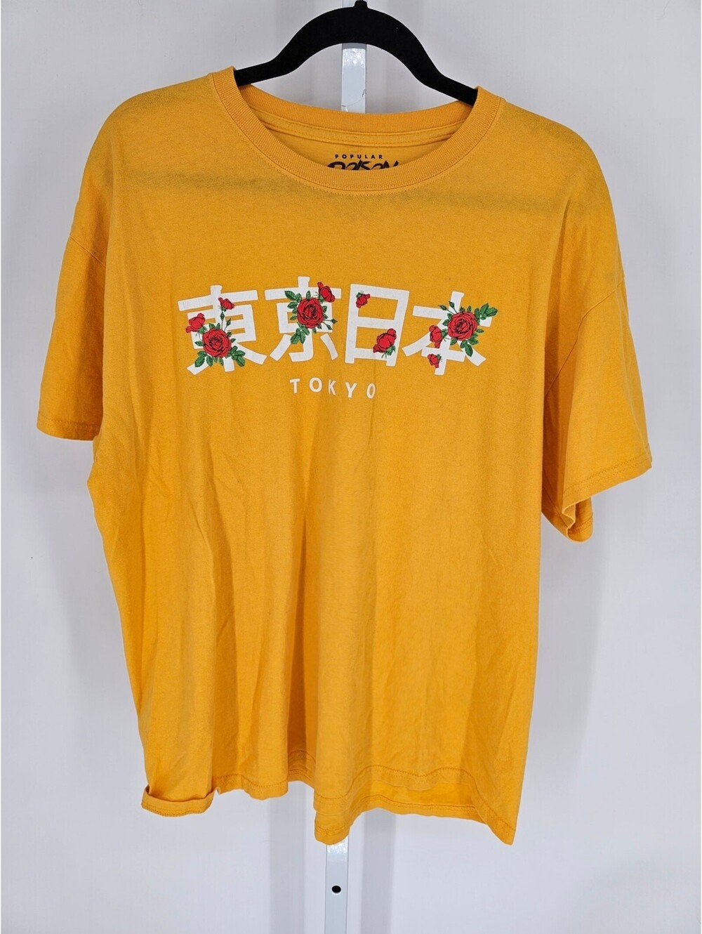 Popular Poison Women's Short Sleeve Crew Neck Tokyo Printed Cotton Top Size XL